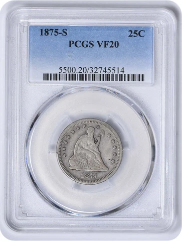 1875 P Seated Liberty Quarters thumbnail