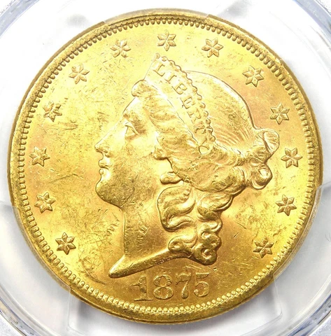 1875 US $20 Double Eagle Gold Coins thumbnail