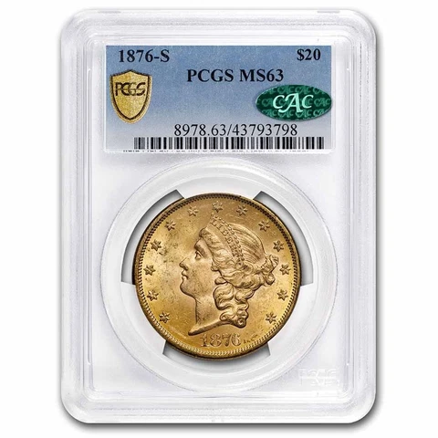 1876 US $20 Double Eagle Gold Coins thumbnail