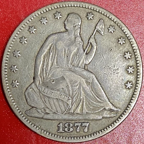 1877 CC Seated Liberty Half Dollars thumbnail