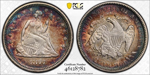 1877 P Seated Liberty Quarters thumbnail