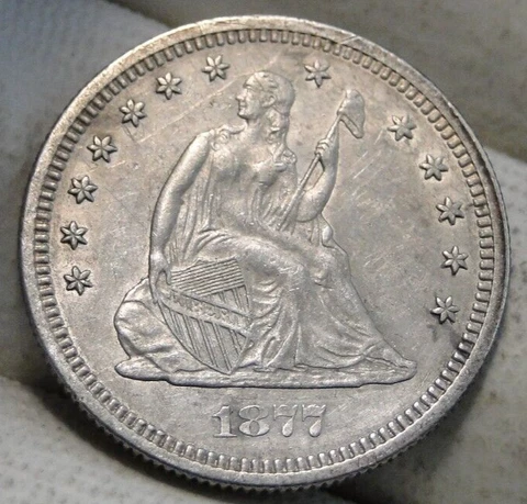 1877 Seated Liberty Quarters thumbnail