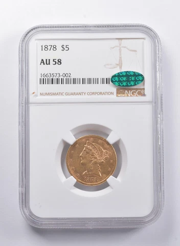 1878 $5 Half Eagle Gold Coins thumbnail