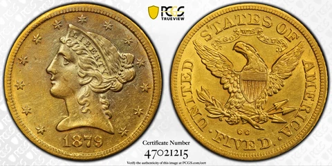 1879 $5 Half Eagle Gold Coins thumbnail