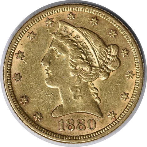 1880 $5 Half Eagle Gold Coins thumbnail