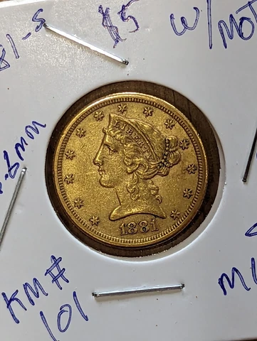 1881 $5 Half Eagle Gold Coins thumbnail
