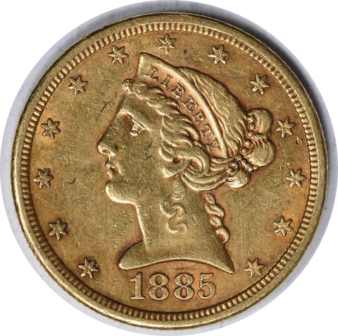 1885 $5 Half Eagle Gold Coins thumbnail