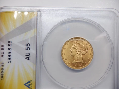 1885 $5 Half Eagle Gold Coins thumbnail