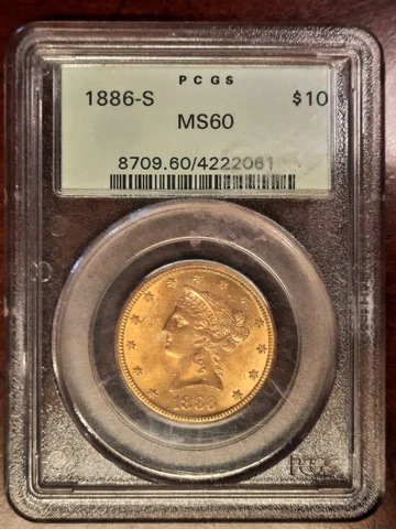 1886 US $10 Eagle Gold Coins thumbnail