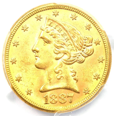 1887 $5 Half Eagle Gold Coins thumbnail