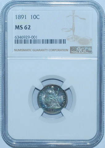 1891 Seated Liberty Dimes thumbnail