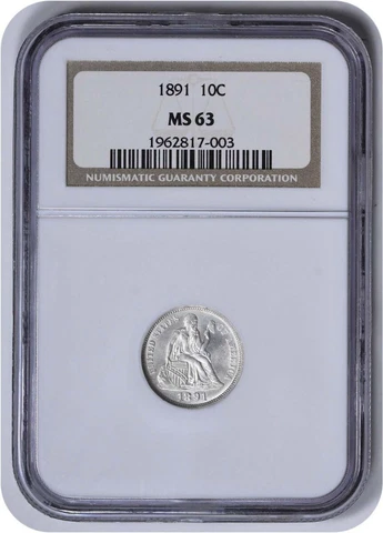 1891 Seated Liberty Dimes thumbnail