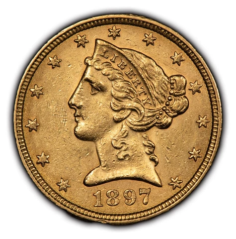 1897 $5 Half Eagle Gold Coins thumbnail