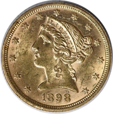 1898 $5 Half Eagle Gold Coins thumbnail
