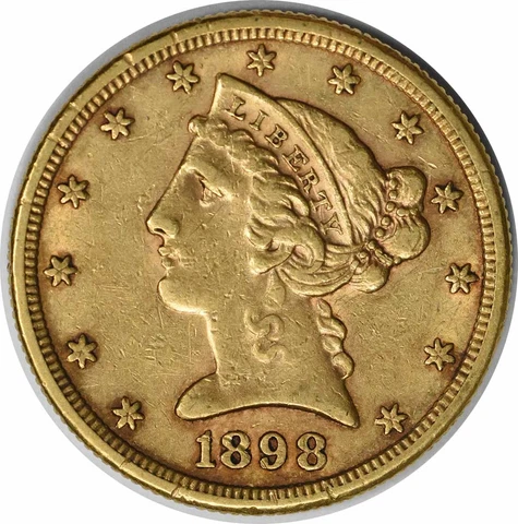 1898 $5 Half Eagle Gold Coins thumbnail