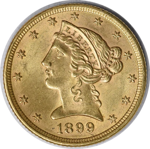 1899 $5 Half Eagle Gold Coins thumbnail