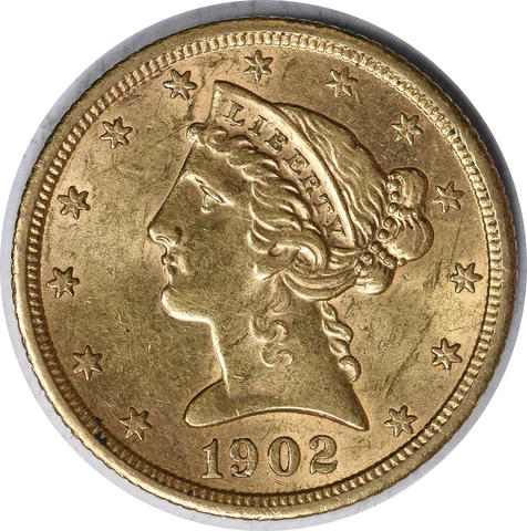 1902 $5 Half Eagle Gold Coins thumbnail