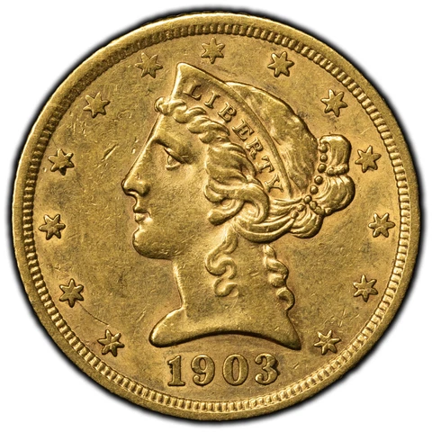 1903 $5 Half Eagle Gold Coins thumbnail