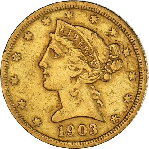 1903 $5 Half Eagle Gold Coins thumbnail