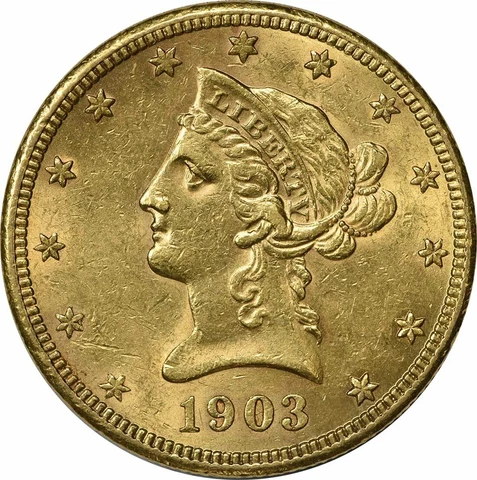 1903 US $10 Eagle Gold Coins thumbnail