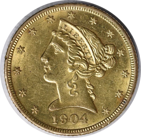 1904 $5 Half Eagle Gold Coins thumbnail