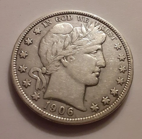 1906 P Barber Half Dollars thumbnail