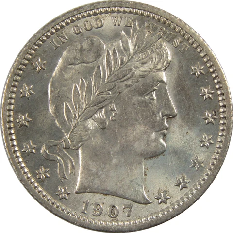 1907 D Barber Quarters thumbnail