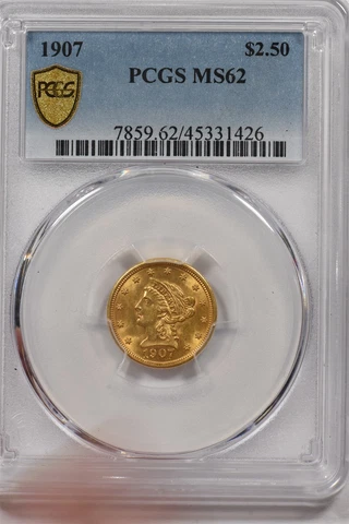 1907 US $2.50 Quarter Eagle Gold Coins thumbnail