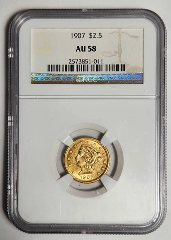 1907 US $2.50 Quarter Eagle Gold Coins thumbnail