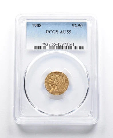 1908 US $2.50 Quarter Eagle Gold Coins thumbnail