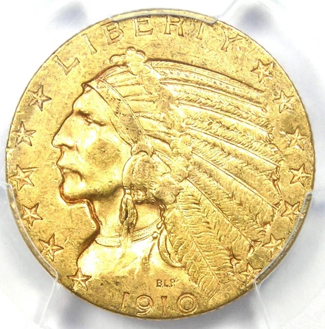 1910 $5 Half Eagle Gold Coins thumbnail