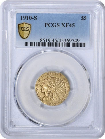 1910 $5 Half Eagle Gold Coins thumbnail