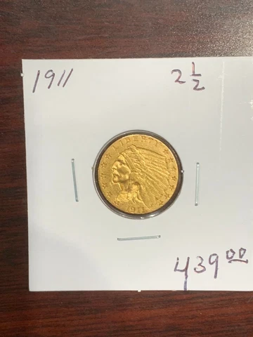 1911 US $2.50 Quarter Eagle Gold Coins thumbnail