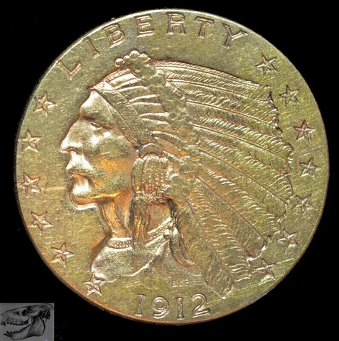 1912 US $2.50 Quarter Eagle Gold Coins thumbnail
