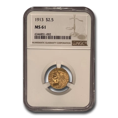 1913 US $2.50 Quarter Eagle Gold Coins thumbnail