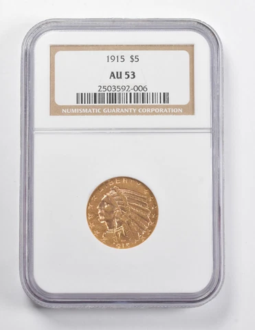 1915 $5 Half Eagle Gold Coins thumbnail