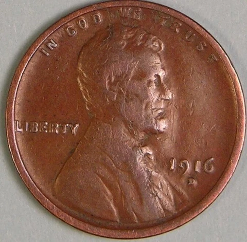 1916 Lincoln Wheat Small Cents thumbnail
