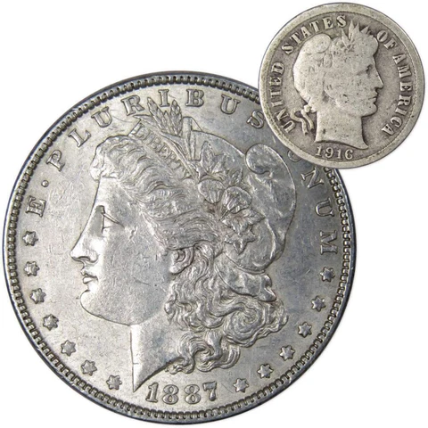 1916 Morgan Silver Dollars thumbnail