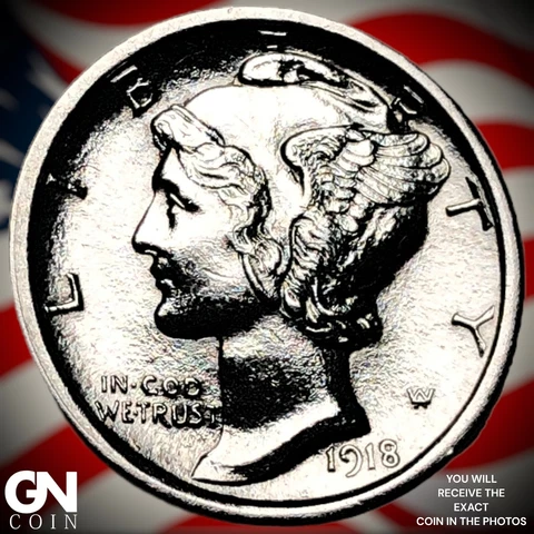 1918 S Mercury Dimes thumbnail