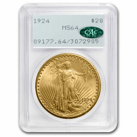 1924 US $20 Double Eagle Gold Coins thumbnail