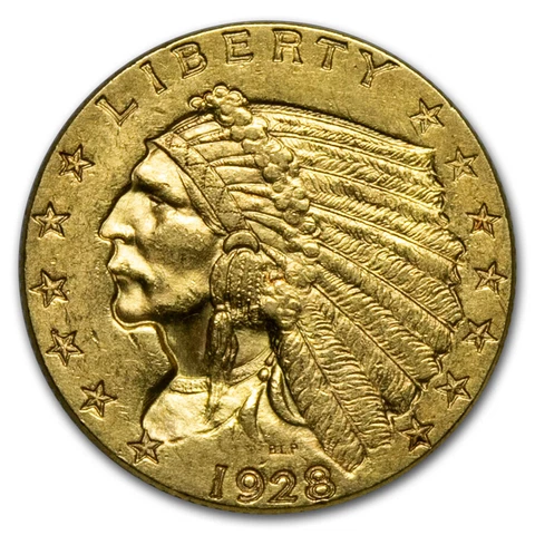 1928 US $2.50 Quarter Eagle Gold Coins thumbnail