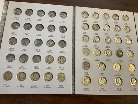 1934 P Mercury Dimes thumbnail