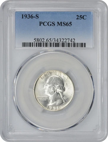 1936 D Washington Quarters thumbnail