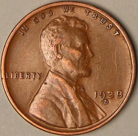 1938 Lincoln Wheat Small Cents thumbnail