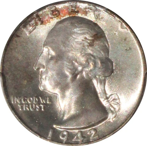 1942 D Washington Quarters thumbnail