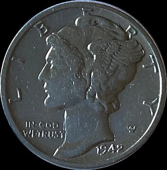 1942 S Mercury Dimes thumbnail