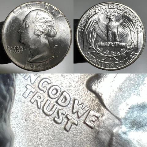 1943 D Washington Quarters thumbnail