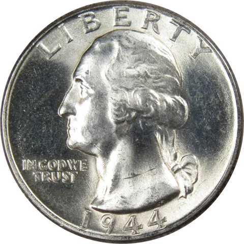 1944 D Washington Quarters thumbnail