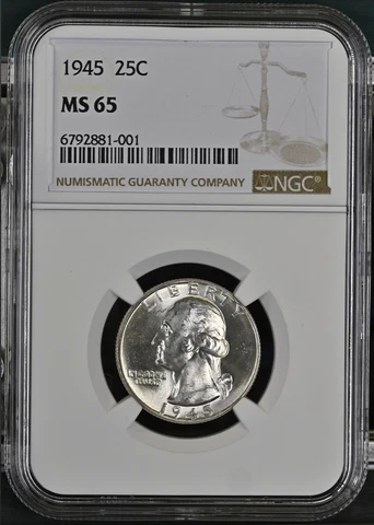 1945 D Washington Quarters thumbnail
