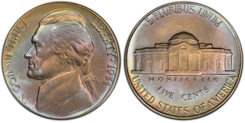 1951 Jefferson Nickels thumbnail